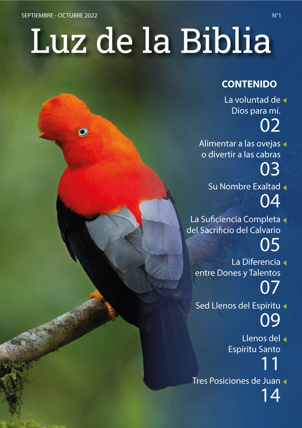 Portada de Luz de la Biblia, septiembre-octubre de 2022, con un gallito de las rocas
